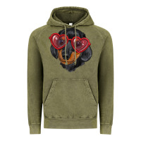 Vintage Olive dachshund with love glasses Vintage Hoodie - RanaPortraitStore