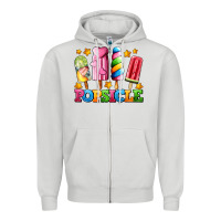 Dove Grey popsicle with stars Zipper Hoodie - AdoDesignShop