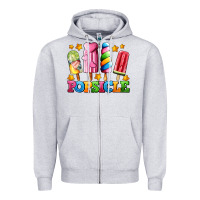 Heather Grey popsicle with stars Zipper Hoodie - AdoDesignShop