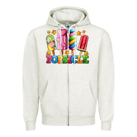 Oatmeal Heather popsicle with stars Zipper Hoodie - AdoDesignShop