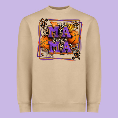 Basketball Mama With Leopard Heavyweight Sweatshirt Designed By Zillion Design Studio