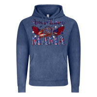 Vintage Denim American mama with cowboy Vintage Hoodie - texasbilliewilder
