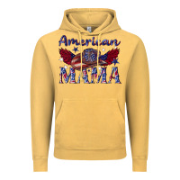 Vintage Mustard American mama with cowboy Vintage Hoodie - texasbilliewilder