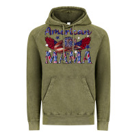 Vintage Olive American mama with cowboy Vintage Hoodie - texasbilliewilder