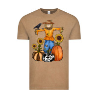 Vintage Coffee pumpkin sunflower fall scarecrow Vintage Tee - RanaPortraitStore