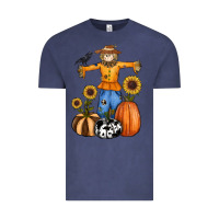 Vintage Denim pumpkin sunflower fall scarecrow Vintage Tee - RanaPortraitStore