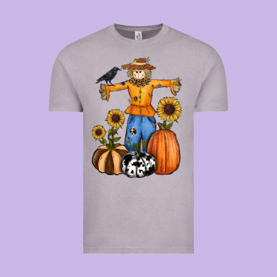 Pumpkin Sunflower Fall Scarecrow Vintage Tee Designed By Ranaportraitstore
