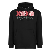 Black xoxo hugs and kisses Heavyweight Hoodie - MaliasSmallBusiness