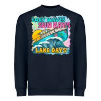 Boat Waves Sun Rays Lake Days Heavyweight Sweatshirt | Teevron