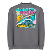Storm boat waves sun rays lake days Heavyweight Sweatshirt - texasbilliewilder