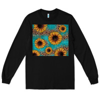 Black sunflower turquoise glitter Long Sleeve Tee - JahusDesignShop