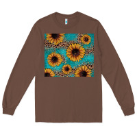 Chestnut sunflower turquoise glitter Long Sleeve Tee - JahusDesignShop