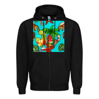 Black summer drinks and ice cream Zipper Hoodie - BundleAndBundleShop