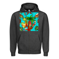 Charcoal Heather summer drinks and ice cream Zipper Hoodie - BundleAndBundleShop