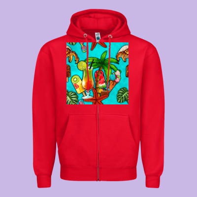 Summer Drinks And Ice Cream Zipper Hoodie Designed By Bundleandbundleshop