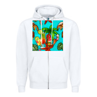 White summer drinks and ice cream Zipper Hoodie - BundleAndBundleShop