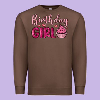 Birthday Girl Cupcake Premium Sweatshirt Designed By Maliassmallbusiness