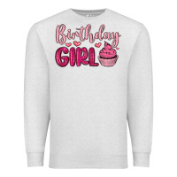 Oatmeal Heather birthday girl cupcake Premium Sweatshirt - MaliasSmallBusiness
