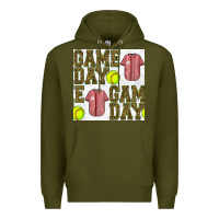 Army Green softball uniform game day seamless pattern Premium Hoodie - BundleAndBundleShop