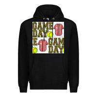 Black softball uniform game day seamless pattern Premium Hoodie - BundleAndBundleShop