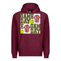 Burgundy softball uniform game day seamless pattern Premium Hoodie - BundleAndBundleShop