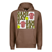 Chestnut softball uniform game day seamless pattern Premium Hoodie - BundleAndBundleShop