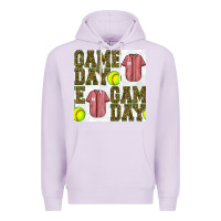 Lilac softball uniform game day seamless pattern Premium Hoodie - BundleAndBundleShop