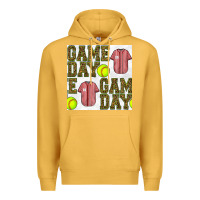 Mustard softball uniform game day seamless pattern Premium Hoodie - BundleAndBundleShop