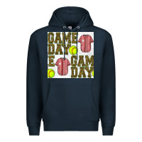 Navy softball uniform game day seamless pattern Premium Hoodie - BundleAndBundleShop