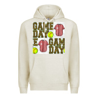 Oatmeal Heather softball uniform game day seamless pattern Premium Hoodie - BundleAndBundleShop