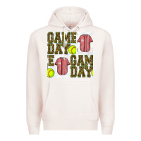 Pale Pink softball uniform game day seamless pattern Premium Hoodie - BundleAndBundleShop