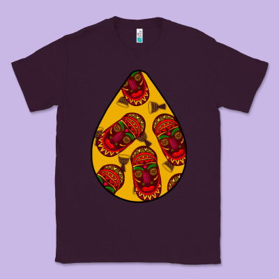 African Masks Teardrop  5 Classic Tee Designed By Bundleandbundleshop