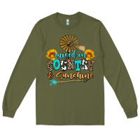 Army Green raised on country and sunshine Long Sleeve Tee - AdoDesignShop