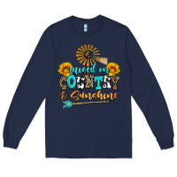 Navy raised on country and sunshine Long Sleeve Tee - AdoDesignShop