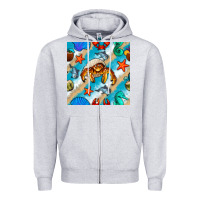 Heather Grey sea animals Zipper Hoodie - BundleAndBundleShop