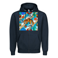 Navy sea animals Zipper Hoodie - BundleAndBundleShop