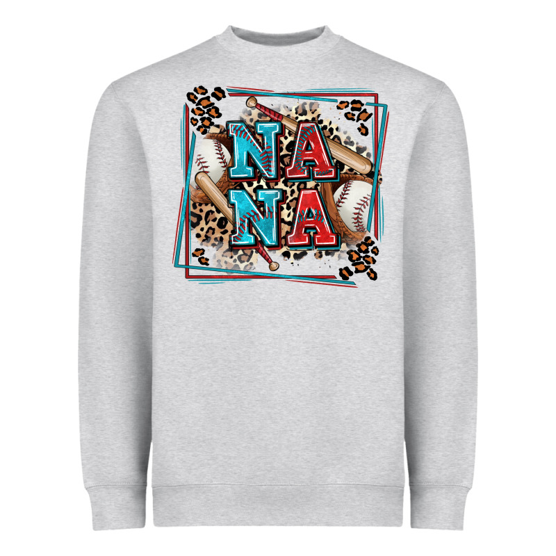 Baseball Nana With Leopard Heavyweight Sweatshirt by Zillion Design Studio | Teevron