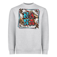 Heather Grey baseball nana with leopard Heavyweight Sweatshirt - Zillion Design Studio