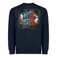 Navy baseball nana with leopard Heavyweight Sweatshirt - Zillion Design Studio