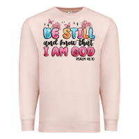Pale Pink be still and know that i am god psalm 46 10 Premium Sweatshirt - MaliasSmallBusiness