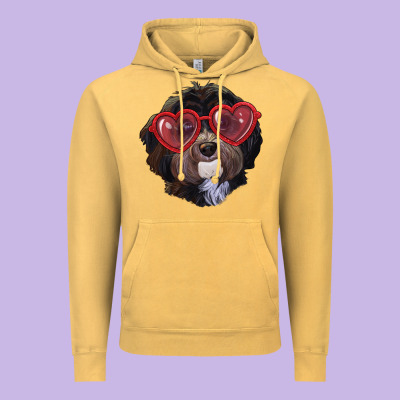 Vintage Hoodie havanese dog with love glasses