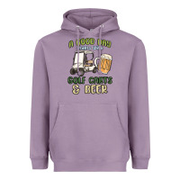 Lavender a god day starts with golf carts and beer Heavyweight Hoodie - MaliasSmallBusiness