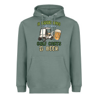 Sage a god day starts with golf carts and beer Heavyweight Hoodie - MaliasSmallBusiness