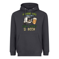 Smoke a god day starts with golf carts and beer Heavyweight Hoodie - MaliasSmallBusiness