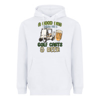 White a god day starts with golf carts and beer Heavyweight Hoodie - MaliasSmallBusiness