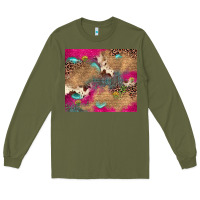 Army Green pink glitter leopard sunflower gemstone Long Sleeve Tee - JahusDesignShop