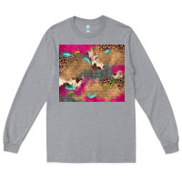 Heather Grey pink glitter leopard sunflower gemstone Long Sleeve Tee - JahusDesignShop