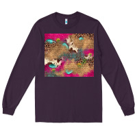Plum pink glitter leopard sunflower gemstone Long Sleeve Tee - JahusDesignShop