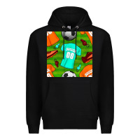 Black soccer ball uniform and shoes seamless pattern Premium Hoodie - BundleAndBundleShop