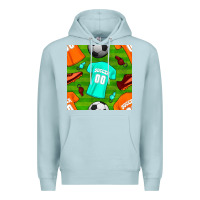 Blue Mist soccer ball uniform and shoes seamless pattern Premium Hoodie - BundleAndBundleShop